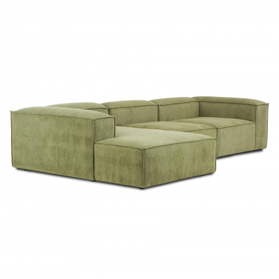 EMBA LUXURY- Logo Big Corner Sofa Green Striped