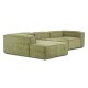 EMBA LUXURY- Logo Big Corner Sofa Green Striped