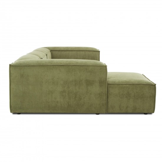 EMBA LUXURY- Logo Big Corner Sofa Green Striped