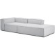 EMBA LUXURY- Logo Relaxing Corner Sofa Light Gray