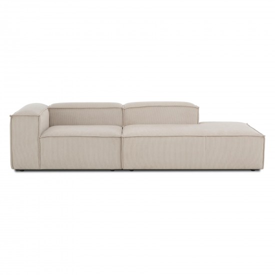 EMBA LUXURY- Logo Relaxing Corner Sofa Beige Striped