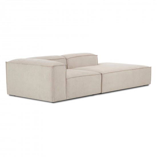 EMBA LUXURY- Logo Relaxing Corner Sofa Beige Striped