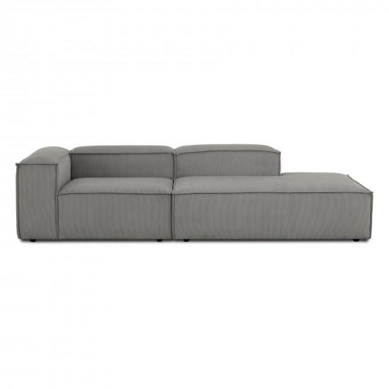 EMBA LUXURY- Logo Relaxation Corner Sofa Gray Striped