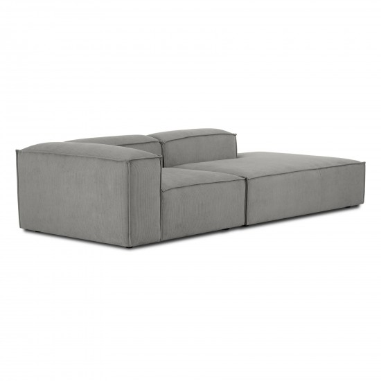 EMBA LUXURY- Logo Relaxation Corner Sofa Gray Striped