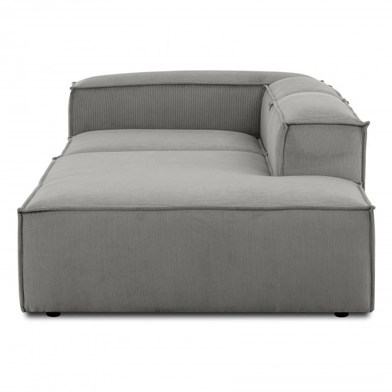 EMBA LUXURY- Logo Relaxation Corner Sofa Gray Striped