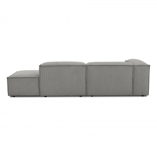 EMBA LUXURY- Logo Relaxation Corner Sofa Gray Striped