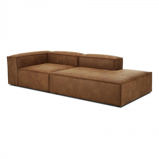 EMBA LUXURY- Logo Recreation Corner Sofa Brown