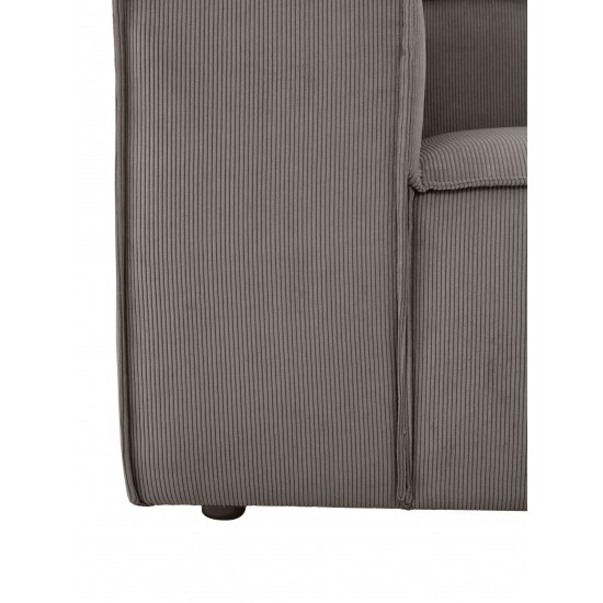 EMBA LUXURY- Logo Relaxing Corner Sofa Brown Striped