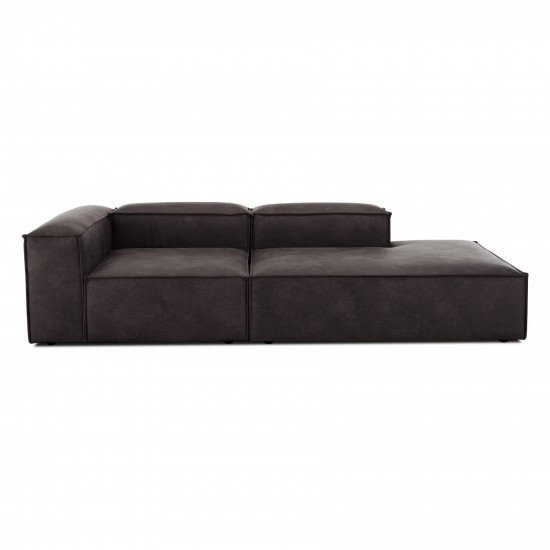 EMBA LUXURY- Logo Relaxing Corner Sofa Dark Gray