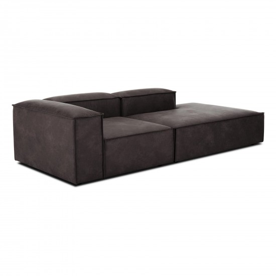 EMBA LUXURY- Logo Relaxing Corner Sofa Dark Gray