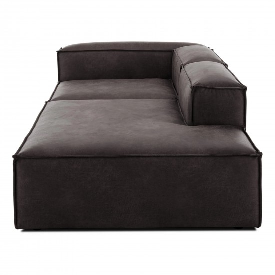 EMBA LUXURY- Logo Relaxing Corner Sofa Dark Gray