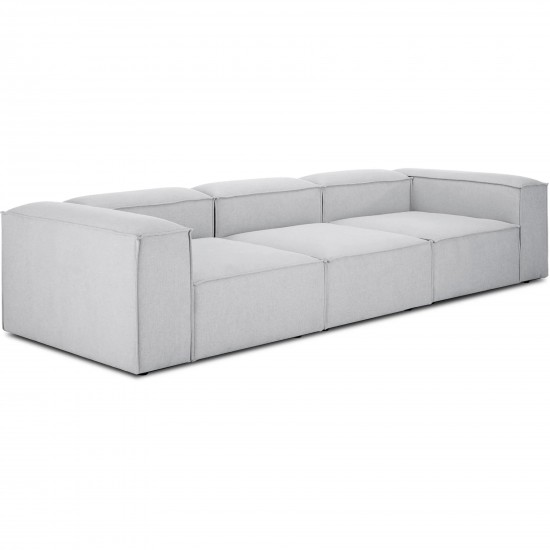 EMBA LUXURY- Logo Four-Seat Sofa Light Gray