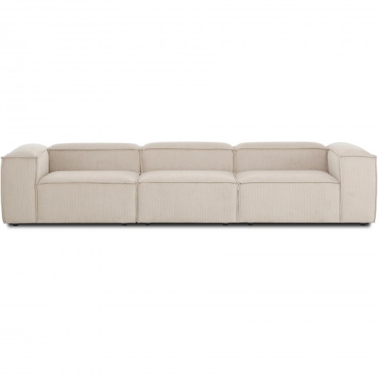 EMBA LUXURY- Logo Four-Seat Sofa Beige Striped