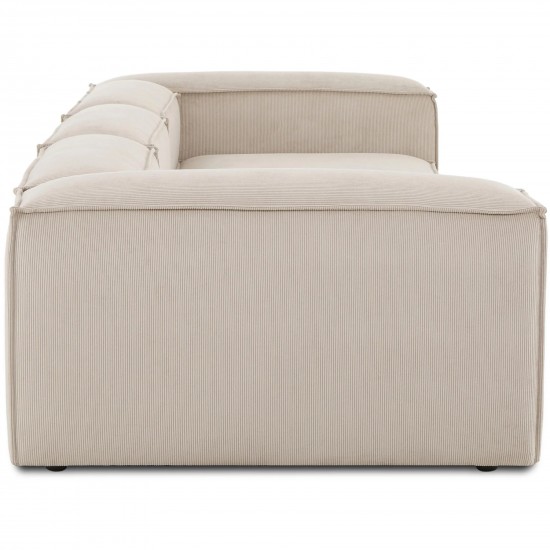 EMBA LUXURY- Logo Four-Seat Sofa Beige Striped