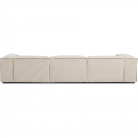 EMBA LUXURY- Logo Four-Seat Sofa Beige Striped