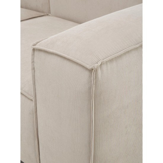 EMBA LUXURY- Logo Four-Seat Sofa Beige Striped