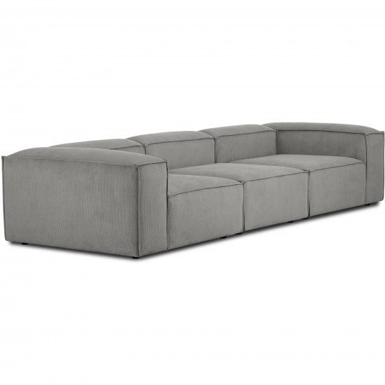 EMBA LUXURY- Logo Four-Seat Sofa Gray Striped