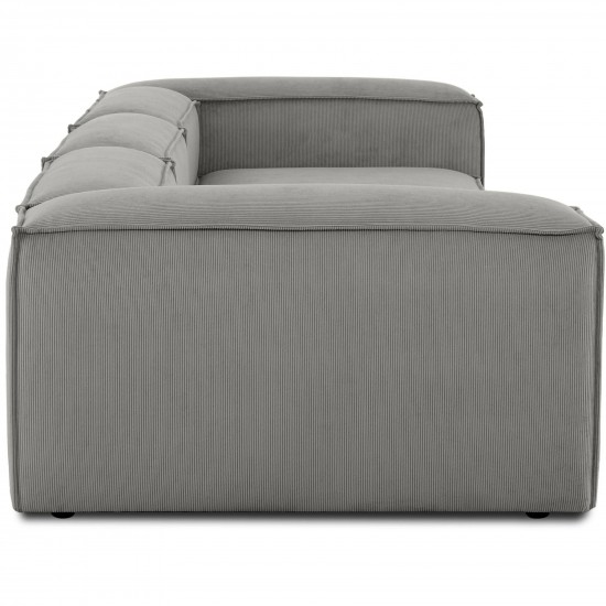 EMBA LUXURY- Logo Four-Seat Sofa Gray Striped