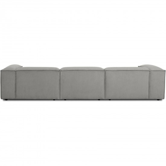 EMBA LUXURY- Logo Four-Seat Sofa Gray Striped