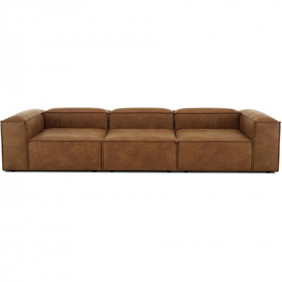 EMBA LUXURY- Logo Four-Seat Sofa Brown