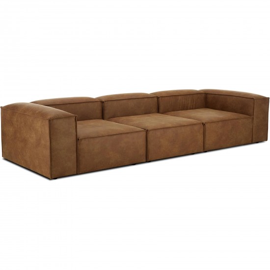 EMBA LUXURY- Logo Four-Seat Sofa Brown