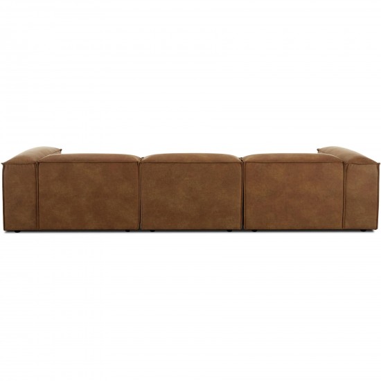 EMBA LUXURY- Logo Four-Seat Sofa Brown