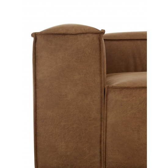 EMBA LUXURY- Logo Four-Seat Sofa Brown