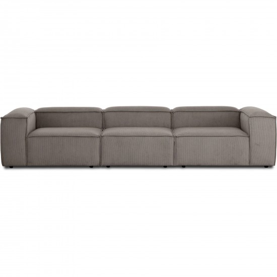 EMBA LUXURY- Logo Four-Seat Sofa Brown Striped