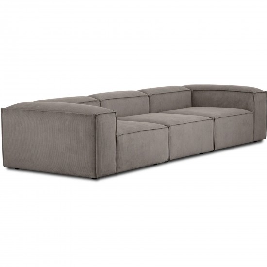 EMBA LUXURY- Logo Four-Seat Sofa Brown Striped