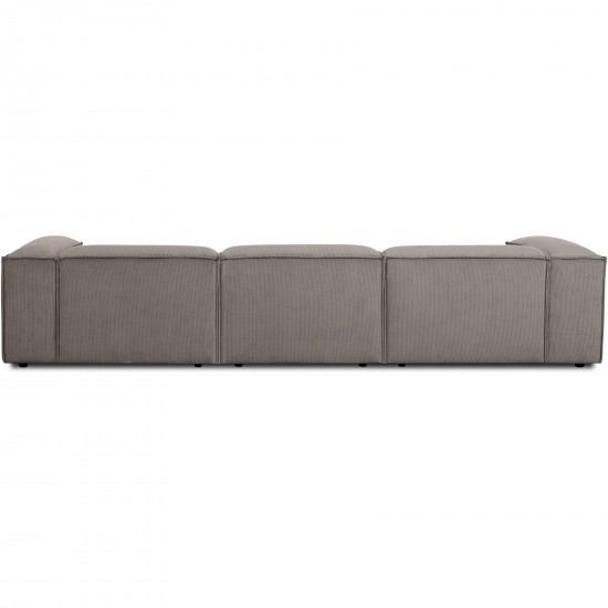 EMBA LUXURY- Logo Four-Seat Sofa Brown Striped