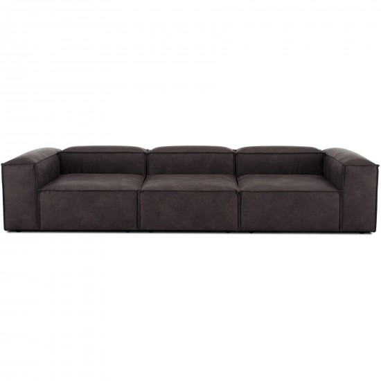 EMBA LUXURY- Logo Four-Seat Sofa Dark Gray