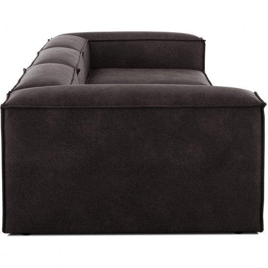 EMBA LUXURY- Logo Four-Seat Sofa Dark Gray