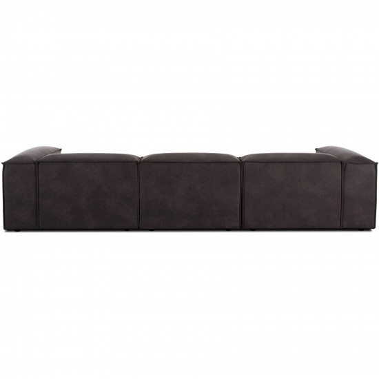 EMBA LUXURY- Logo Four-Seat Sofa Dark Gray