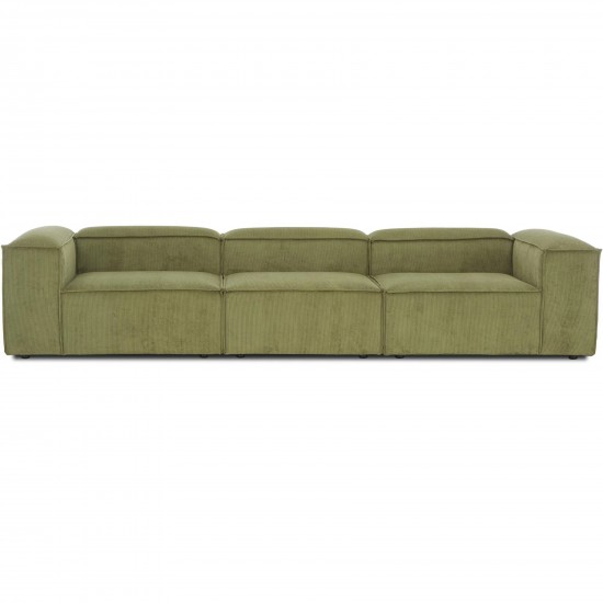 EMBA LUXURY- Logo Four-Seat Sofa Green Striped