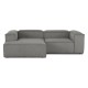 EMBA LUXURY- Logo Corner Sofa Gray Striped