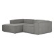 EMBA LUXURY- Logo Corner Sofa Gray Striped