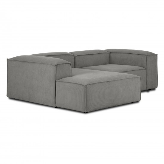 EMBA LUXURY- Logo Corner Sofa Gray Striped