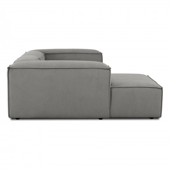 EMBA LUXURY- Logo Corner Sofa Gray Striped