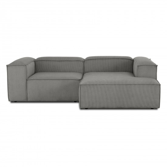 EMBA LUXURY- Logo Corner Sofa Gray Striped