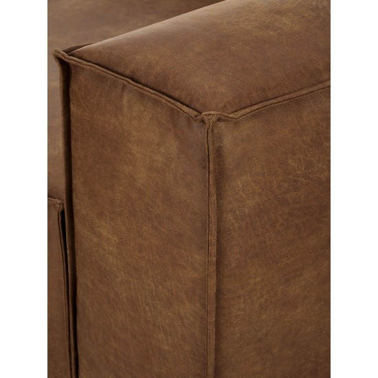 EMBA LUXURY- Logo Corner Sofa Brown