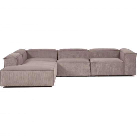 EMBA LUXURY- Logo Corner Sofa Brown Striped