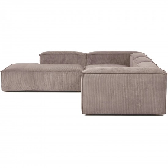 EMBA LUXURY- Logo Corner Sofa Brown Striped