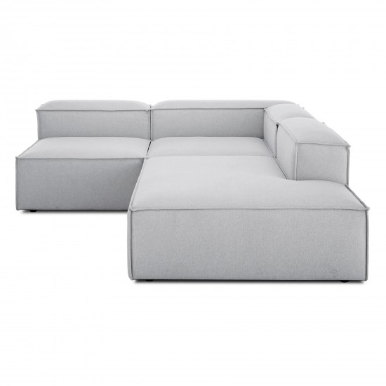 EMBA LUXURY- Logo Max Corner Sofa Light Gray