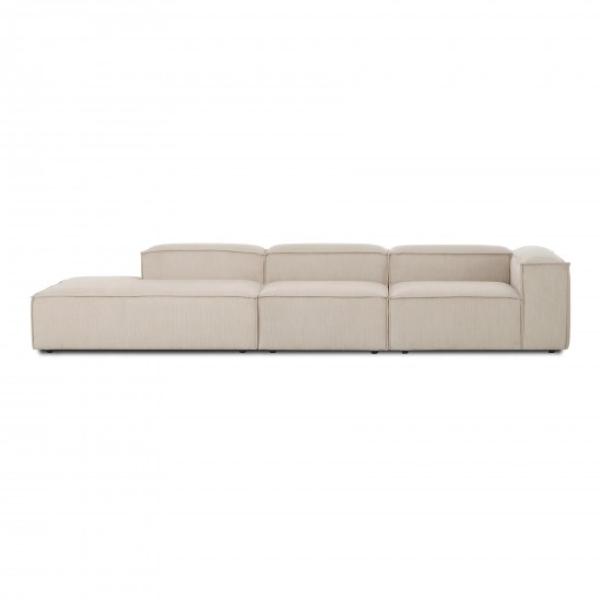 EMBA LUXURY-Logo Max Corner Sofa Beige Striped