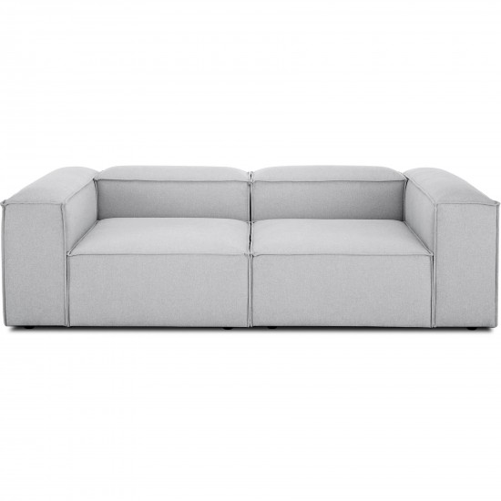 EMBA LUXURY- Logo Three Seater Sofa Light Gray