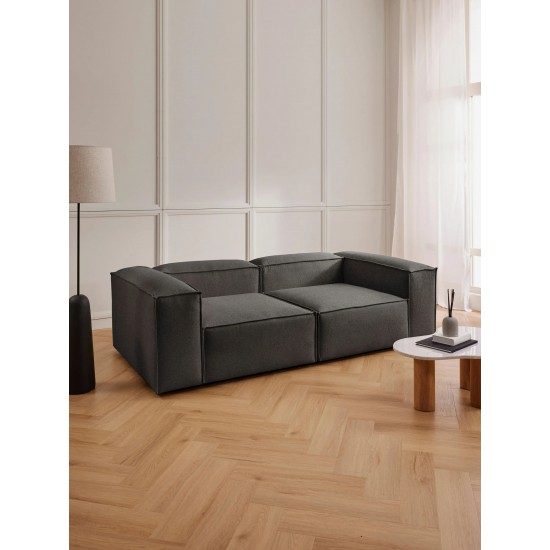 EMBA LUXURY- Logo Three-Seat Sofa Anthracite