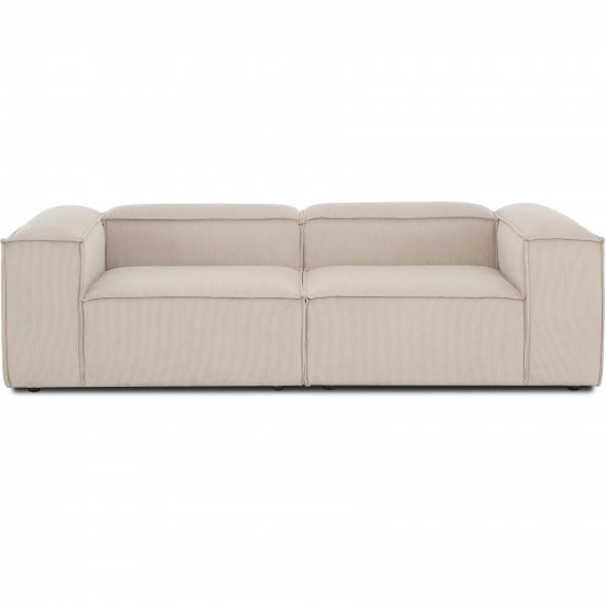 EMBA LUXURY- Logo Three-Seat Sofa Beige Striped