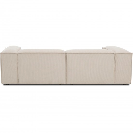 EMBA LUXURY- Logo Three-Seat Sofa Beige Striped