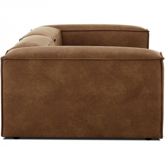 EMBA LUXURY- Logo Three-Seat Sofa Brown