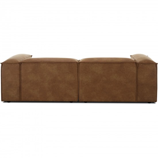 EMBA LUXURY- Logo Three-Seat Sofa Brown